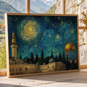 Al Aqsa Mosque Starry Night wall art close-up showing starry sky