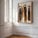 Afrocentric abstract beige and charcoal wall decor for living room