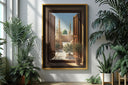 Framed Masjid Nabawi wall art print with window view