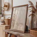 Close-up of Bismillah Ayah Arabic script on beige-brown print for wall decor