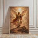 Archangel Gabriel wall art print against warm neutral background
