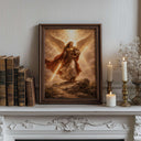 Archangel Michael with radiant halo in religious art