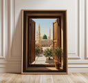 Medina wall art print featuring Masjid Nabawi window view
