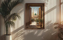 Minimal Islamic wall art with Medina window scene