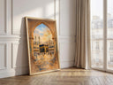 Blue-green watercolor Kaaba print poster
