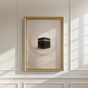 Abstract Mecca poster with clean lines for modern Muslim home decor