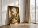 Abstract Islamic architecture artwork featuring oriental arches