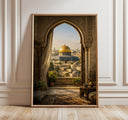 Al Aqsa Golden Dome abstract Islamic wall art close view
