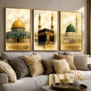 Sepia Holy Mosques triptych panel 1 - framed canvas