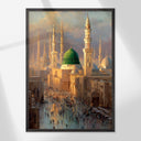 Modern Islamic abstract wall art with spiritual tones