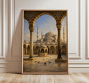 Blue Mosque Istanbul art print featuring domes and minarets in vivid blue tones