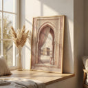 Masjid al Haram inspired wall decor in warm neutrals