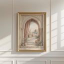 Architectural arches and lines forming a tranquil wall decor piece