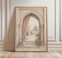 Al Aqsa Archway motif with Dome of the Rock in blush and neutral tones
