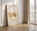 Abstract Islamic architecture decor in neutral tones