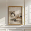 Modern Islamic wall art with geometric mosque arch