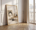 Minimalist Islamic decor featuring soft beige arches