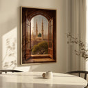 Abstract Islamic architecture poster featuring Medina window scene