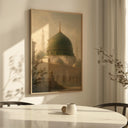 Neutral religious wall art with geometric patterns
