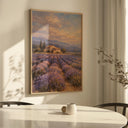 Soft lavender tones in a cottage-style wall print