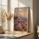 Pastoral Provence field with distant hills and sky