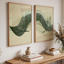 Group view of the five-piece wall art arranged for home decor