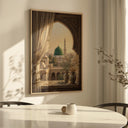 Medina green dome artwork emphasizing Islamic architecture