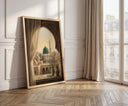 Framed wall art of mosque arch and dome in warm tones