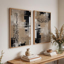 Two-piece Islamic wall art prints featuring Allah and Muhammad in Arabic calligraphy