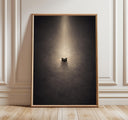 Kaaba inspired Islamic wall art with sacred geometry and neutral stone texture