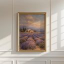 Lavender bloom close-up in rustic country decor wall art