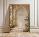 Neutral Islamic wall art displaying Quran verse in elegant calligraphy