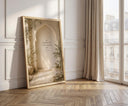 Abstract Islamic design with Quran verse in soft beige and taupe tones