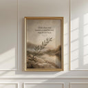 Olive branch motif framing Quran verse in soft neutral tones