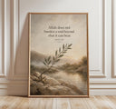 Quran verse wall art with olive branch border on neutral background
