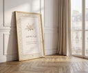 Framed wall art displaying Quran verse 55:13 with floral design
