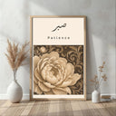 Muted botanical pattern in Islamic wall art for home interiors