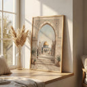 Abstract Dome of the Rock motif in Islamic decor