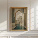Modern Islamic decor in beige tones featuring arch and dome