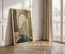 Neutral architectural wall art with soft curves