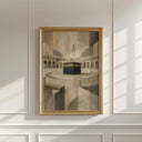 Beige minimalist wall decor with sacred geometry motif