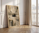 Calm beige-toned abstract Islamic art suitable for living rooms