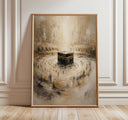 Mecca Kaaba abstract wall art on canvas - front view
