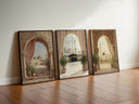 Three prints displayed together in modern living space