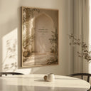 Minimalist Islamic wall art with Quran verse on neutral background