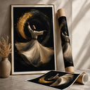 Abstract Islamic art with flowing lines for wall decor