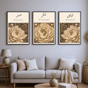 Vintage botanical floral Islamic wall art for living room decor