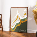 Lifestyle setting featuring the Arabic calligraphy triptych