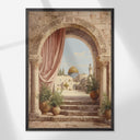 Gallery wall featuring Islamic arch prints