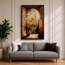 Jerusalem window view artwork featuring Masjid Al-Aqsa in a soft boho style